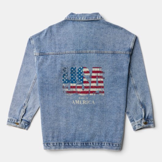 Denim Jas - Waarden Typografie Jean Jas Jacket (Achterkant)