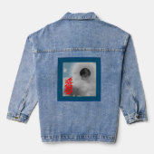 DENIM JAS ZWART MAAN NACHT SKY HOOP GELOOF LIEFDE DENIM JACKET