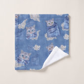 Denim Jean-contactdozen, Kittens en Lace Repeat Pa Bad Handdoek (Wasdoekje)