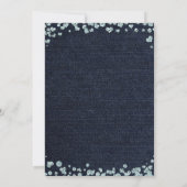 Denim Jean & Diamonds Bling Chic Bruiloft Feest Kaart (Achterkant)