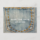 Denim Jean Gestikte Zak Custom Postkaart Aankondigingskaart (Voorkant)