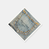 Denim Jean gestikte zak verjaardagsfeestje servett Servetten (Hoek)