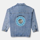Denim Jean Jacket zwangerschap We hebben een tweel (Achterkant)