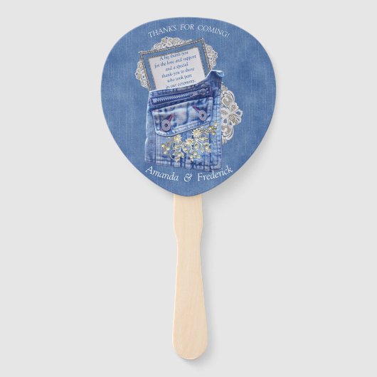 Denim Jean pockets en Lace Handwaaier (Achterkant)