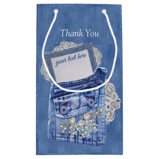 Denim Jean pockets en Lace Klein Cadeauzakje (Achterkant)