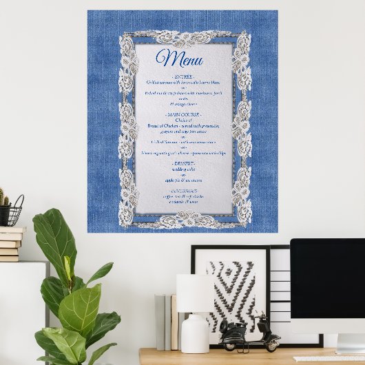 Denim Jean pockets en Lace Poster (Thuiskantoor)