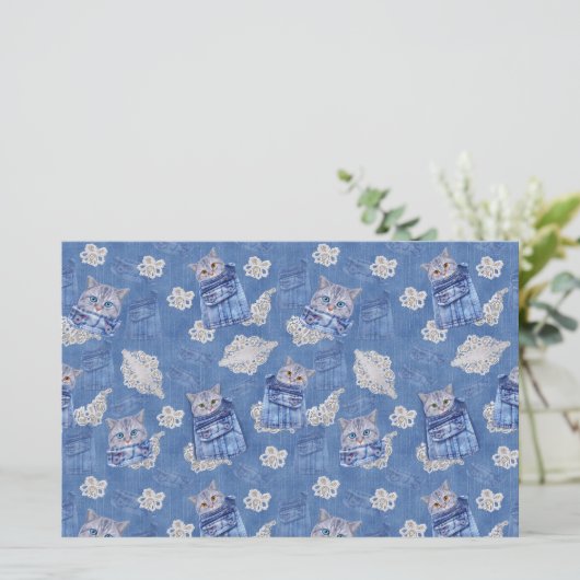 Denim Jean pockets, Kittens en Lace (Staand voorkant)