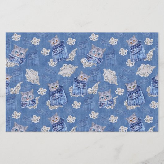 Denim Jean pockets, Kittens en Lace (Voorkant)