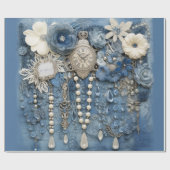 Denim Jean pockets, Kittens en Lace Cadeaupapier (Vlak)