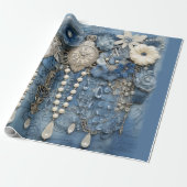 Denim Jean pockets, Kittens en Lace Cadeaupapier (Uitgerold)