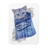 Denim Jean pockets, Kittens en Lace Magneet (Verticaal)