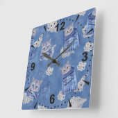 Denim Jean-raketten, Kittens en Lace Vierkante Klok (Hoek)