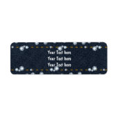 Denim Jean Stitched & Diamonds Adresetiketten Etiket (Voorkant)
