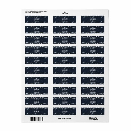 Denim Jean Stitched & Diamonds Adresetiketten Etiket (Full Sheet)