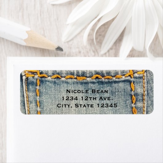 Denim Jean Stitched Pocket Custom Invitation Etiket (Insitu)