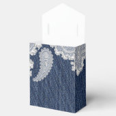 Denim Jean & White Lace Elegant Bridal Wedding Bedankdoosjes (Geopend)