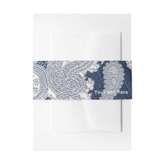 Denim Jean & White Lace Elegant Bridal Wedding Uitnodigingen Wikkel (Voorkant Voorbeeld)