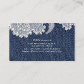 Denim Jean & White Lace Elegante Trouwjurk Visitekaartje (Achterkant)