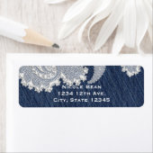 Denim Jean & Witte Kant Elegante Bruiloft Etiket (Insitu)