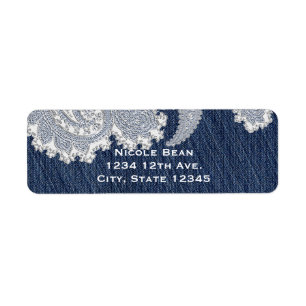Denim Jean & Witte Kant Elegante Bruiloft Etiket