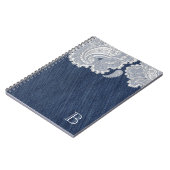 Denim Jean & Witte Kant Elegante Bruiloft Notitieboek (Linkerzijde)
