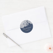 Denim Jean & Witte Kant Elegante Bruiloft Ronde Sticker (Envelop)