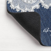 Denim Jean & Witte Kant Elegante Muismat (Hoek)