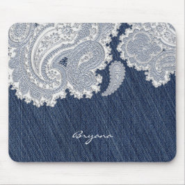 Denim Jean & Witte Kant Elegante Muismat