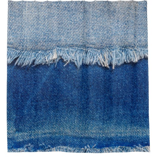 Denim jeans achtergrond. Gedrukte denim stof met b Douchegordijn (Voorkant)