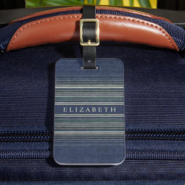 Denim Jeans Blauw Grijs Kleurlijnen Bagagelabel