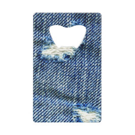 Denim Jeans Bottle Open Card Grootte creditcard Creditkaart Flessenopener