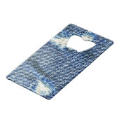 Denim Jeans Bottle Open Card Grootte creditcard Creditkaart Flessenopener (Achterkant Gekanteld)