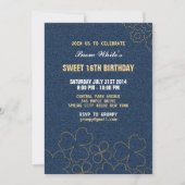 Denim Jeans Floral Pattern Birthday Invitation Kaart (Voorkant)