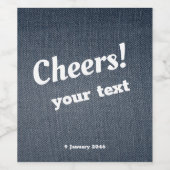 Denim, jeans gift label wijn etiket (Enkel label)