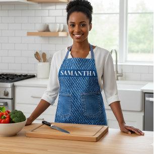 Denim Jeans kijkt Pockets Monogram Schort