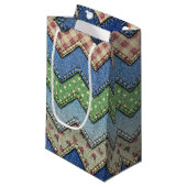 Denim jeans patchwork patroon geschenk tas klein cadeauzakje (Voorkant Gekanteld)