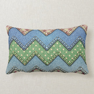 Denim jeans patchwork patroon kussen