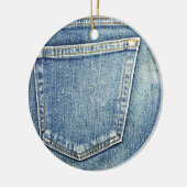 Denim Jeans Pocket Blue Fabric-stijl mode rijk Keramisch Ornament (Links)
