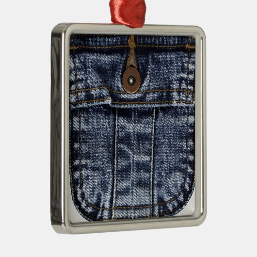 Denim Jeans Pocket Metalen Ornament (Rechts)
