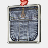 Denim Jeans Pocket Metalen Ornament (Links)