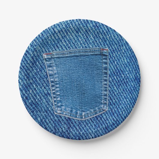 Denim Jeans Pocket Western Land Weddenschap Papieren Bordje (Voorkant)