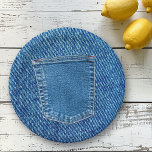 Denim Jeans Pocket Western Land Weddenschap Papieren Bordje<br><div class="desc">Dit ontwerp werd gecreeerd door digitale kunst. Het kan worden gepersonaliseerd door de pas verdere optie te kiezen. Neem contact met me op colorflowcreations@gmail.com als je dit ontwerp op een ander product wilt gebruiken. Zie meer van mijn creaties of volg me op www.facebook.com/colorflowcreations,  www.instagram.com/colorflowcreations,  www.twitter.com/colorflowart en www.pinterest.com/colorflowcreations.</div>