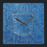 Denim Jeans Pocket Westerne wandklok<br><div class="desc">Dit ontwerp is gemaakt van mijn één-van-een-soort vloeibaar acrylschilderij. Het kan worden gepersonaliseerd door op de knop Aanpassen te klikken en een naam, initialen of je favoriete woorden toe te voegen. Neem contact met me op colorflowcreations@gmail.com als je dit ontwerp op een ander product wilt gebruiken. Koop mijn originele abstracte...</div>