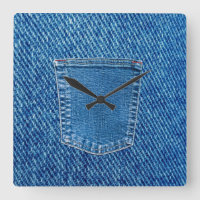 Denim Jeans Pocket Westerne wandklok