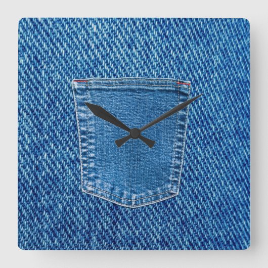 Denim Jeans Pocket Westerne wandklok (Voorkant)