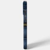 Denim Jeans Style Stitches en Zipper Case-Mate iPhone Case (Achterkant / Links)