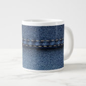 Denim jeans textuur grote koffiekop (Voorkant rechts)