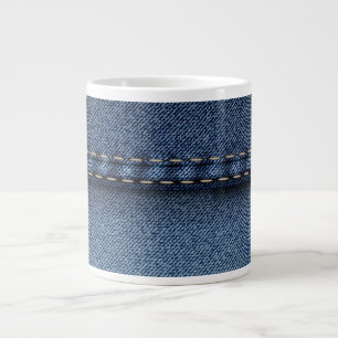 Denim jeans textuur grote koffiekop