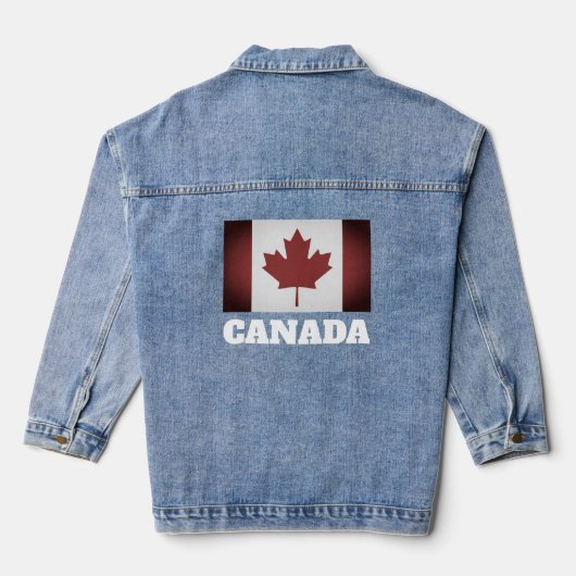 Denim jeansjasje met  Canadese vlag Jacket (Achterkant)