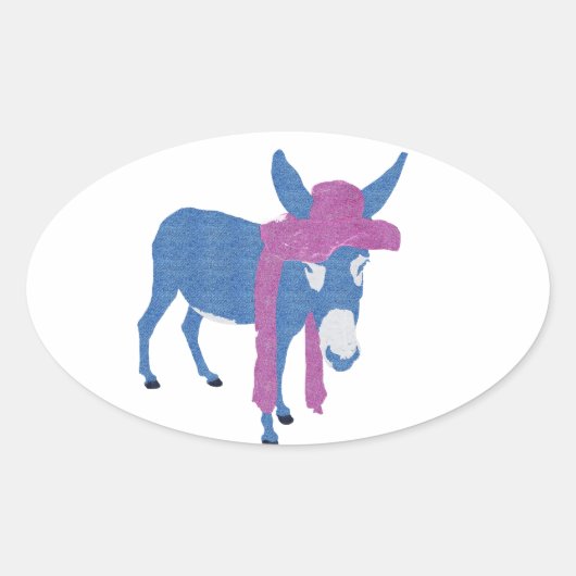 Denim Jenny Ovale Sticker (Voorkant)